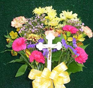 Fresh Bouquet with Cross