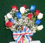 04. Fresh Patriotic Bouquet of Roses