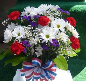 25a. Our Silk Red White & Blue Bouquet