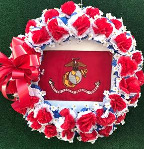25j. Military Wreath with Flag in Center