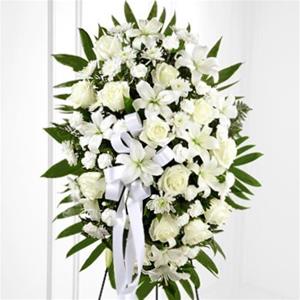 Standing Spray of All White Flowers