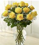 1i. Dozen Yellow Roses in Vase