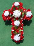 06. Silk Floral Cross 30 inch With Rosebuds