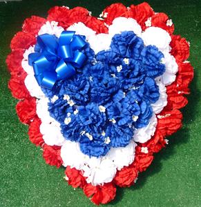 05. Silk Floral Patriotic Heart