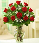 2. One Dozen Red Roses in Vase