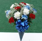 04.   Fresh  R/W/B Bouquet of Carnations