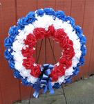 25e. Veteran's Day Memorial Wreath of Silk Flowers 24 inch
