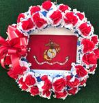25j.  Military Wreath with Flag in Center